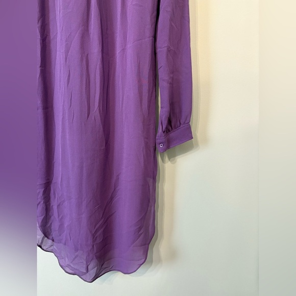 Aritzia Babaton Silk George Purple Sheer Button-Up dress size XS - Picture 7 of 8